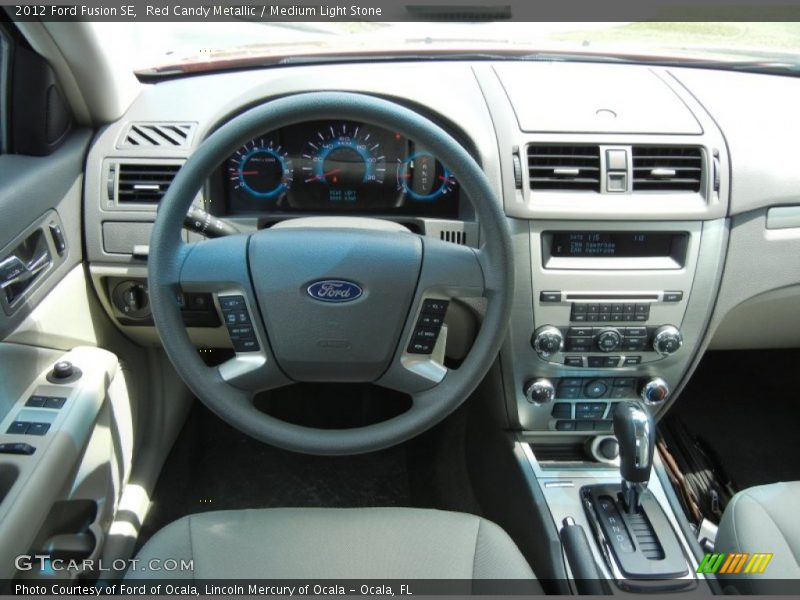 Red Candy Metallic / Medium Light Stone 2012 Ford Fusion SE