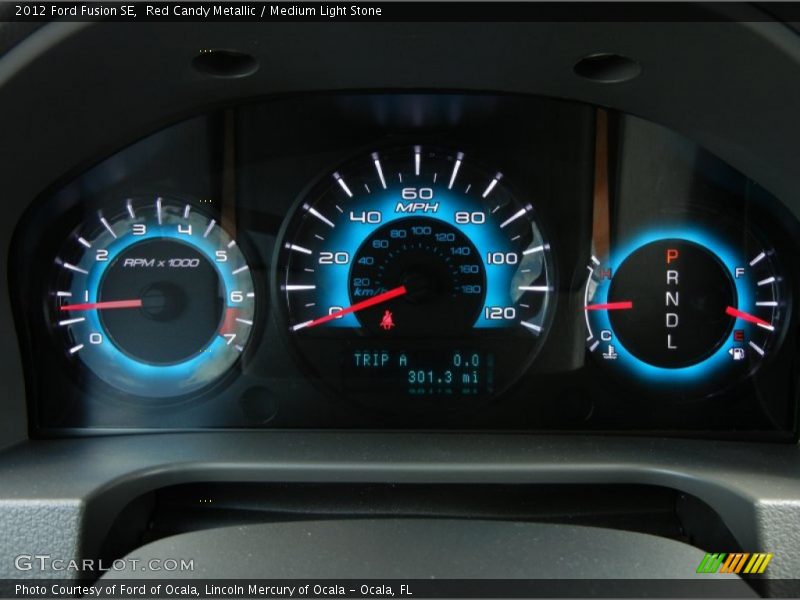 Red Candy Metallic / Medium Light Stone 2012 Ford Fusion SE