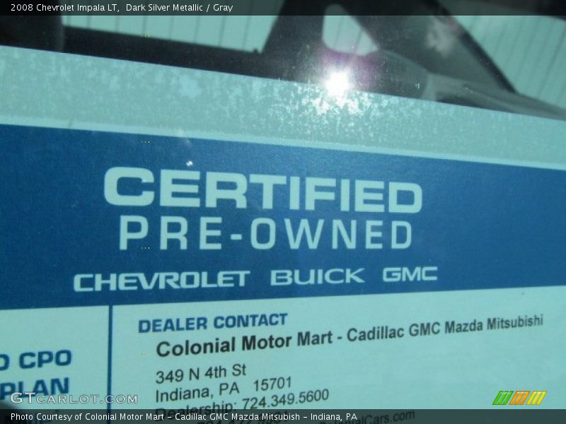 Dark Silver Metallic / Gray 2008 Chevrolet Impala LT