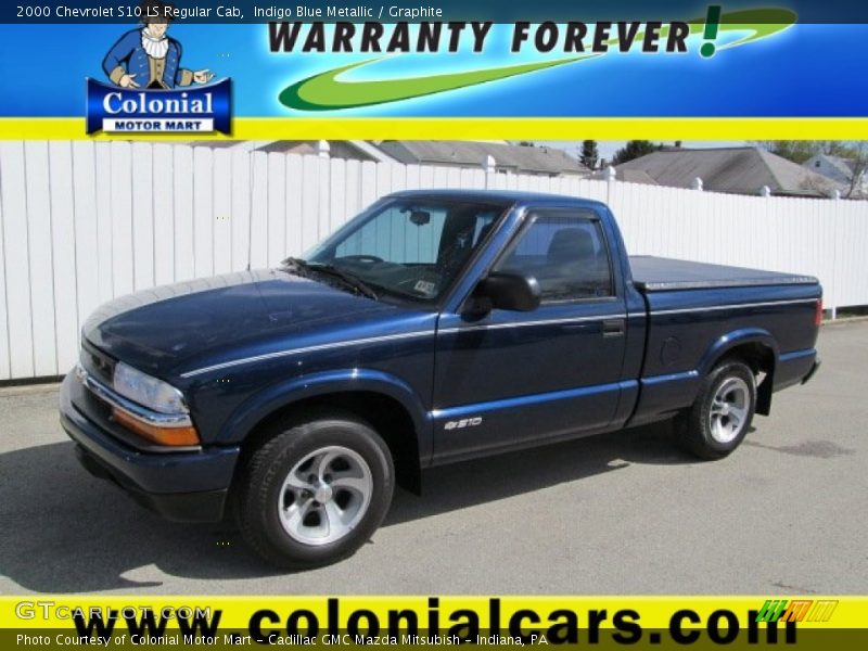 Indigo Blue Metallic / Graphite 2000 Chevrolet S10 LS Regular Cab