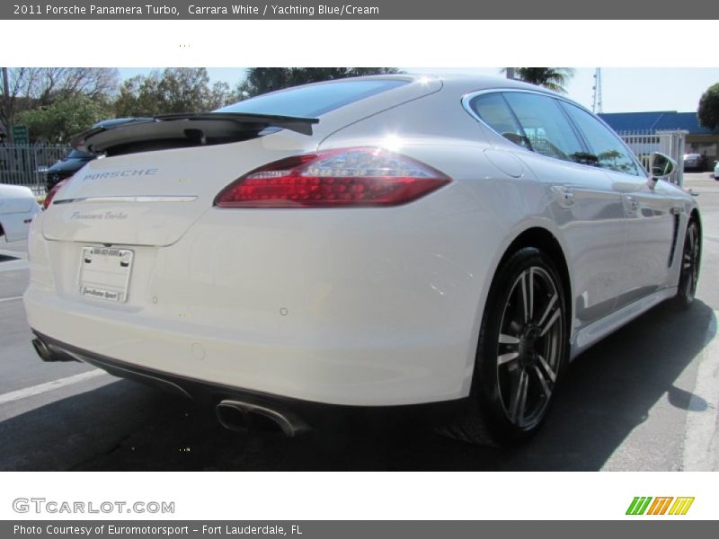 Carrara White / Yachting Blue/Cream 2011 Porsche Panamera Turbo