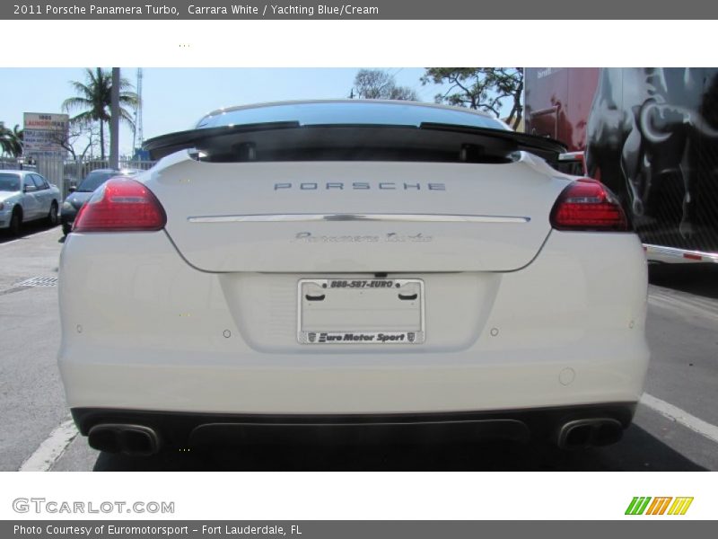 Carrara White / Yachting Blue/Cream 2011 Porsche Panamera Turbo