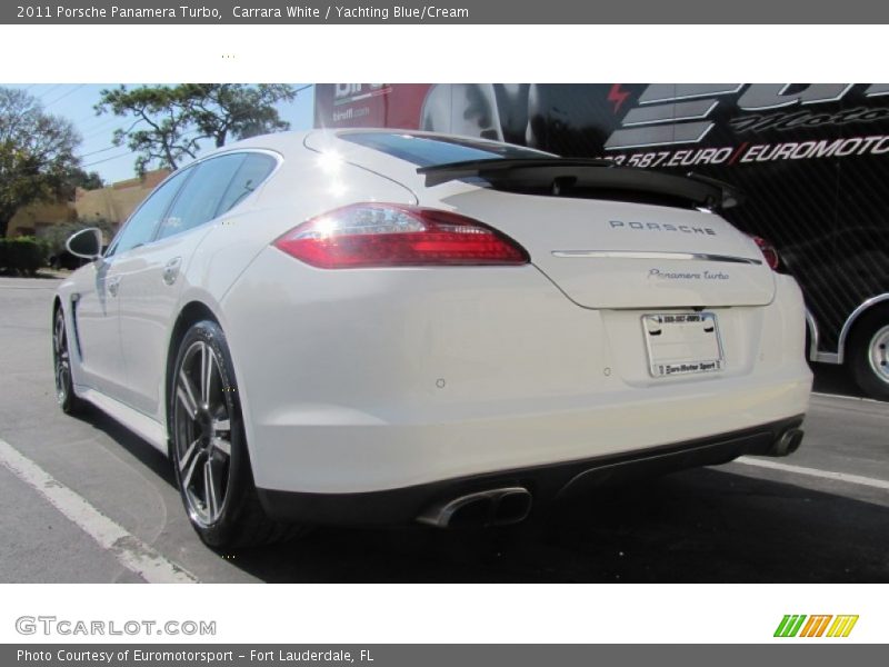 Carrara White / Yachting Blue/Cream 2011 Porsche Panamera Turbo