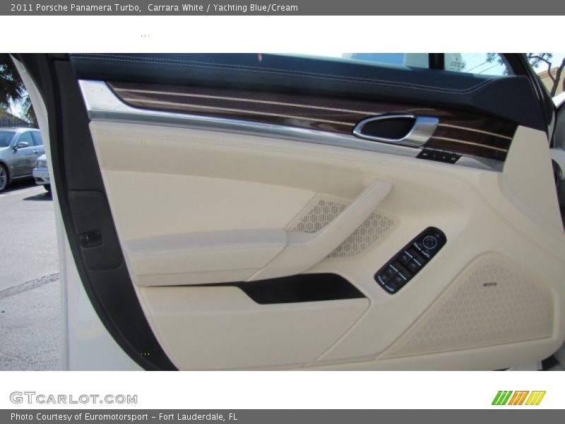 Carrara White / Yachting Blue/Cream 2011 Porsche Panamera Turbo
