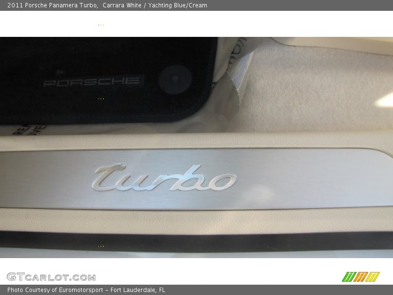 Carrara White / Yachting Blue/Cream 2011 Porsche Panamera Turbo