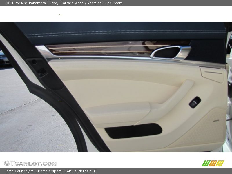 Carrara White / Yachting Blue/Cream 2011 Porsche Panamera Turbo