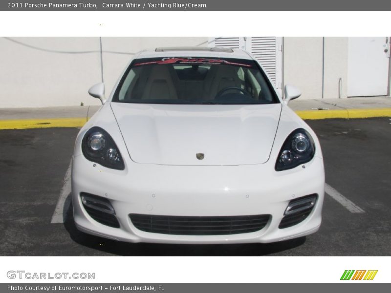 Carrara White / Yachting Blue/Cream 2011 Porsche Panamera Turbo