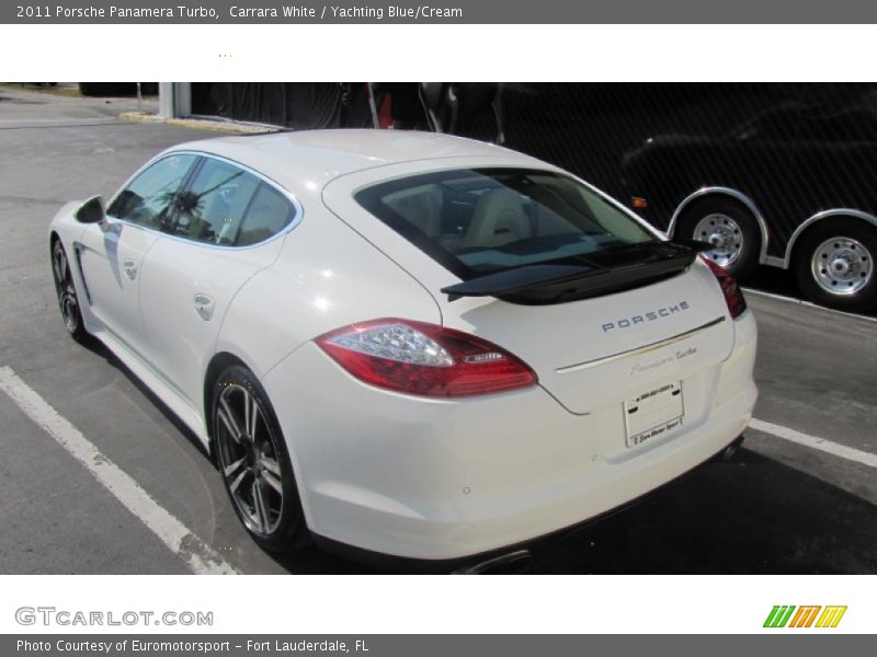 Carrara White / Yachting Blue/Cream 2011 Porsche Panamera Turbo