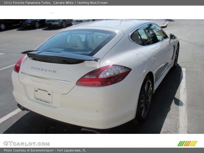 Carrara White / Yachting Blue/Cream 2011 Porsche Panamera Turbo