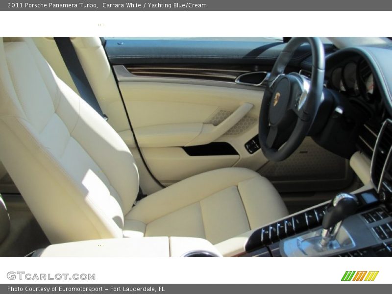 Carrara White / Yachting Blue/Cream 2011 Porsche Panamera Turbo