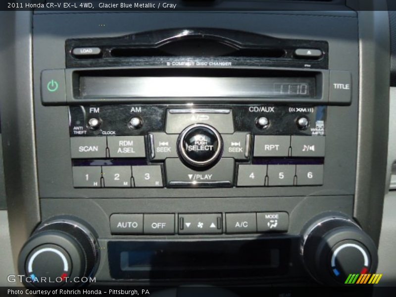Glacier Blue Metallic / Gray 2011 Honda CR-V EX-L 4WD