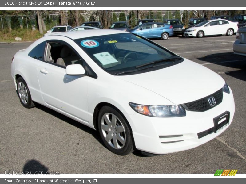 Taffeta White / Gray 2010 Honda Civic LX Coupe