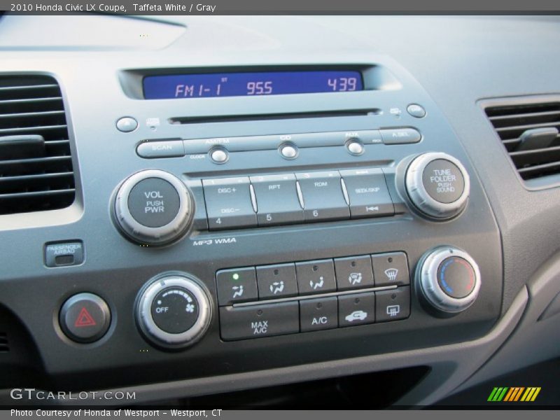 Taffeta White / Gray 2010 Honda Civic LX Coupe