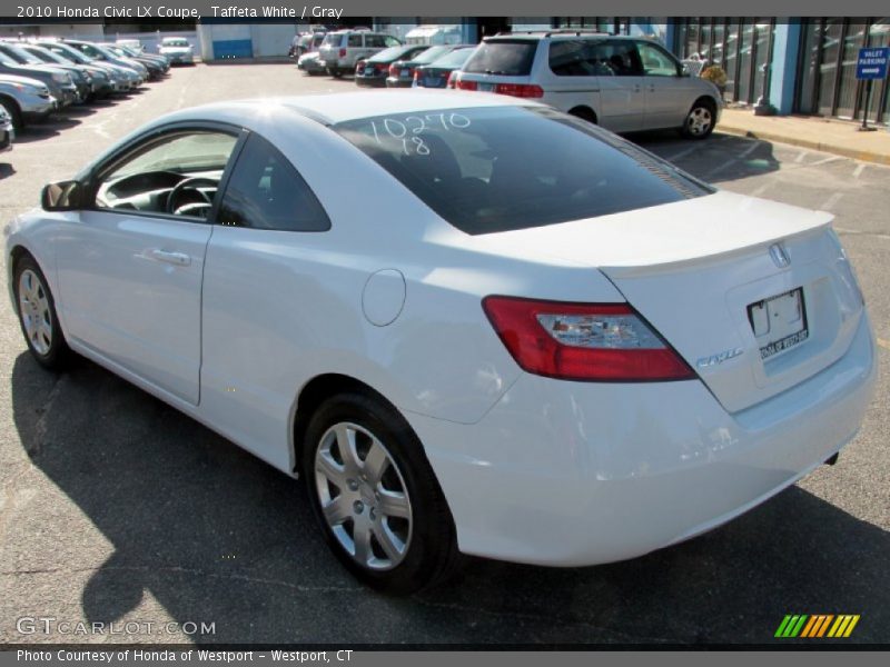 Taffeta White / Gray 2010 Honda Civic LX Coupe