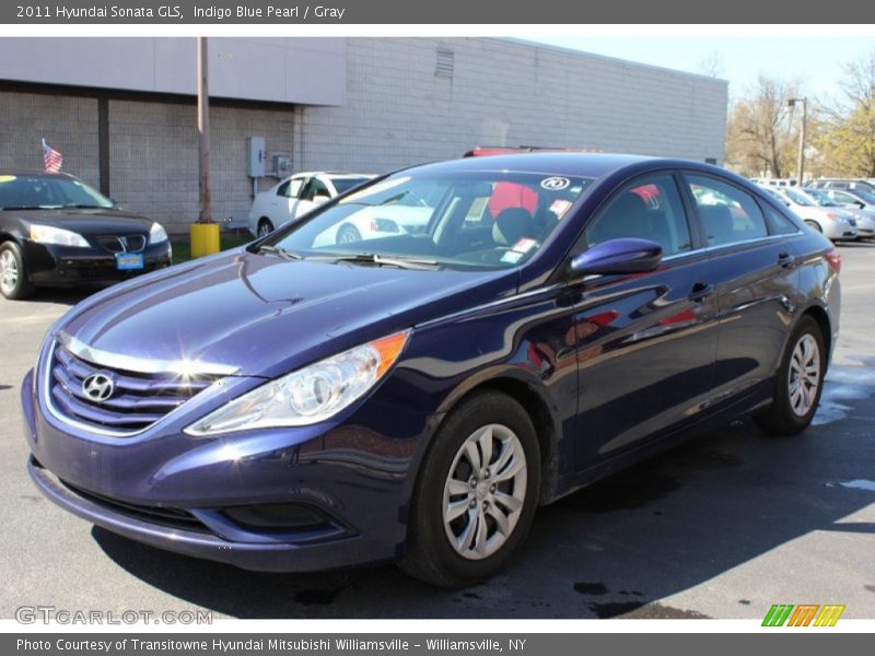 Indigo Blue Pearl / Gray 2011 Hyundai Sonata GLS