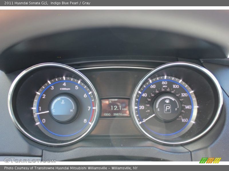 Indigo Blue Pearl / Gray 2011 Hyundai Sonata GLS