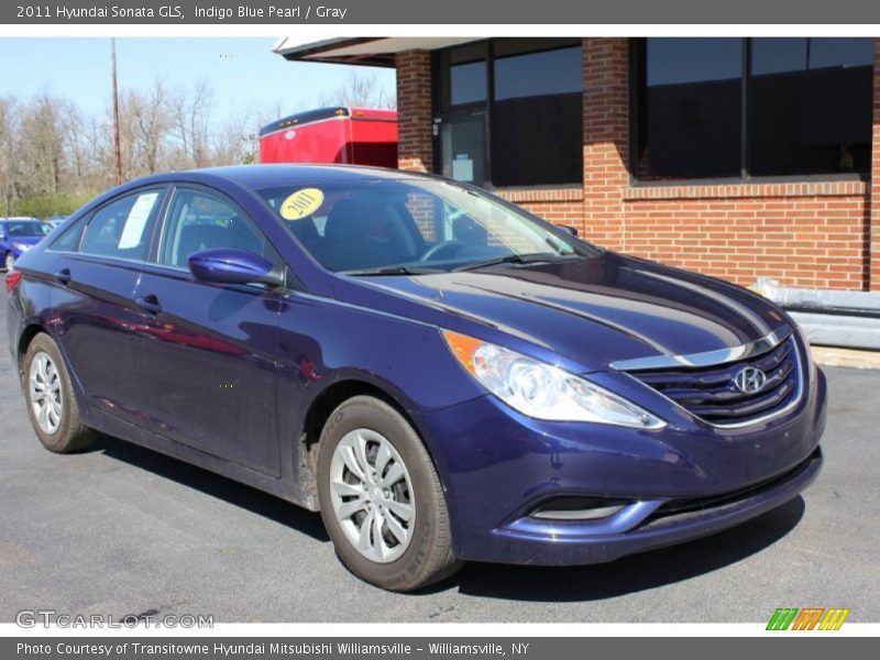 Indigo Blue Pearl / Gray 2011 Hyundai Sonata GLS