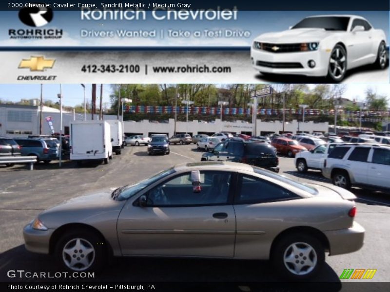 Sandrift Metallic / Medium Gray 2000 Chevrolet Cavalier Coupe