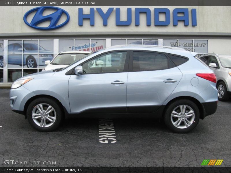 Aurora Blue / Taupe 2012 Hyundai Tucson GLS AWD