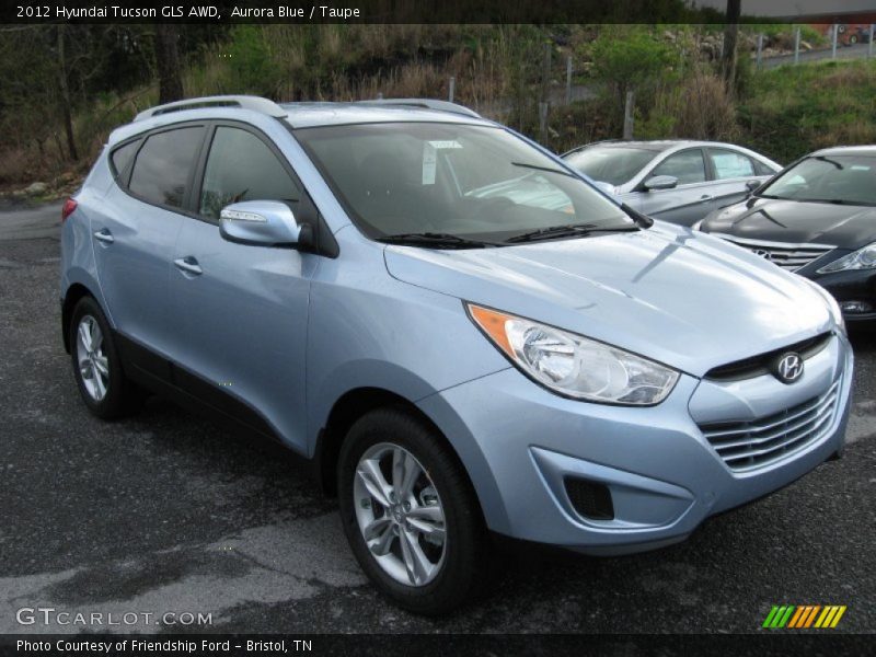 Aurora Blue / Taupe 2012 Hyundai Tucson GLS AWD