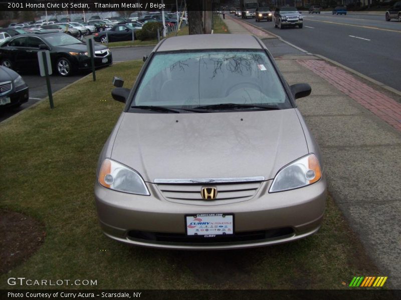 Titanium Metallic / Beige 2001 Honda Civic LX Sedan