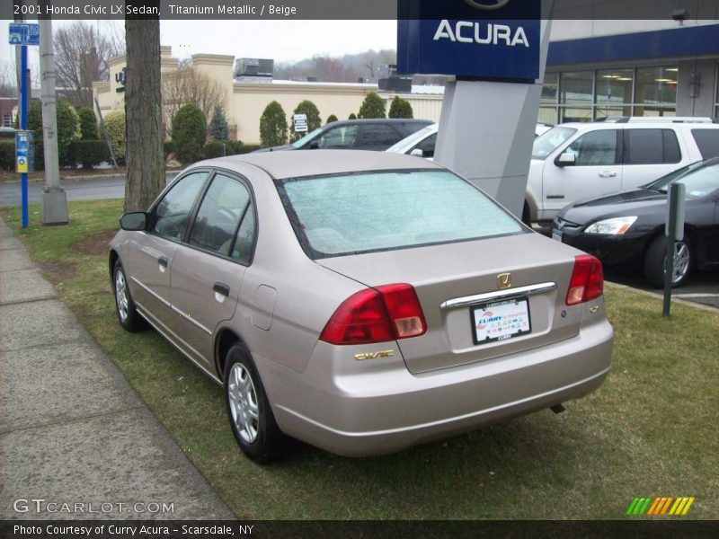 Titanium Metallic / Beige 2001 Honda Civic LX Sedan