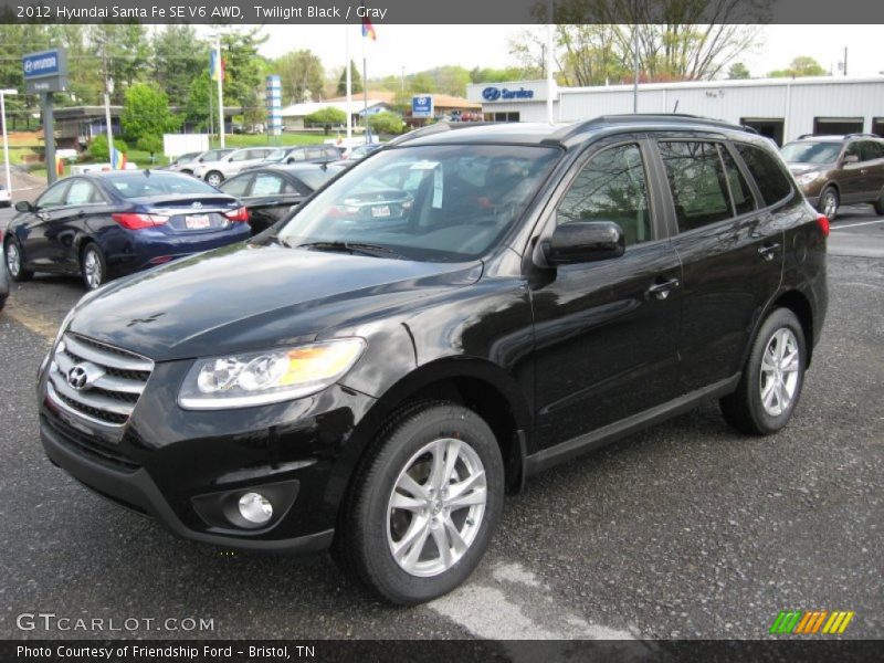 Twilight Black / Gray 2012 Hyundai Santa Fe SE V6 AWD