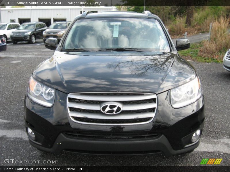 Twilight Black / Gray 2012 Hyundai Santa Fe SE V6 AWD
