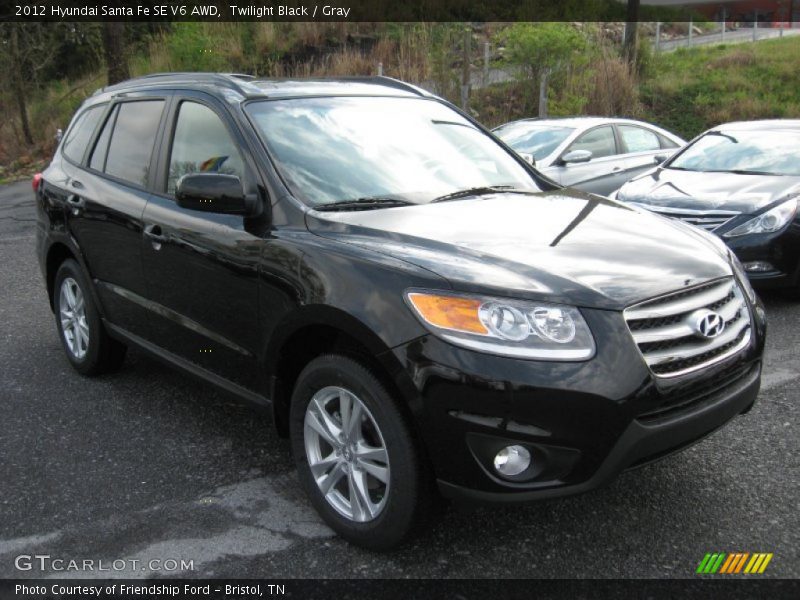 Twilight Black / Gray 2012 Hyundai Santa Fe SE V6 AWD