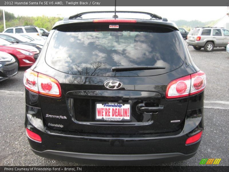 Twilight Black / Gray 2012 Hyundai Santa Fe SE V6 AWD