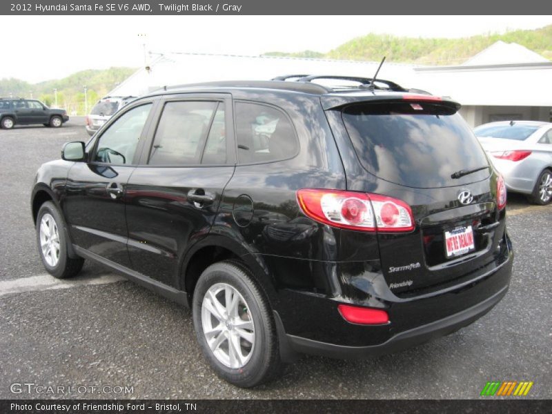 Twilight Black / Gray 2012 Hyundai Santa Fe SE V6 AWD