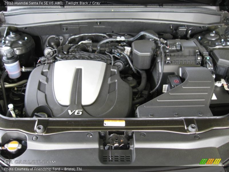 Twilight Black / Gray 2012 Hyundai Santa Fe SE V6 AWD