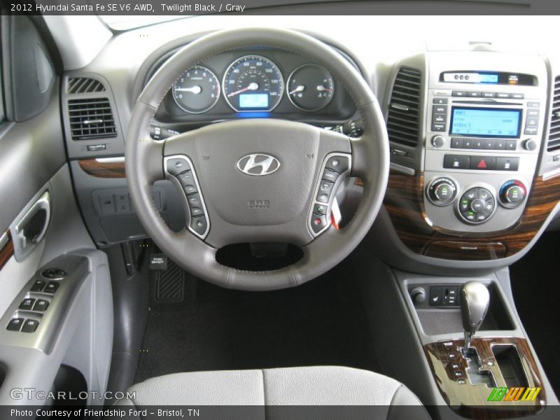 Twilight Black / Gray 2012 Hyundai Santa Fe SE V6 AWD