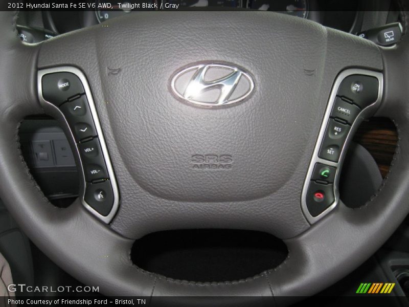 Twilight Black / Gray 2012 Hyundai Santa Fe SE V6 AWD