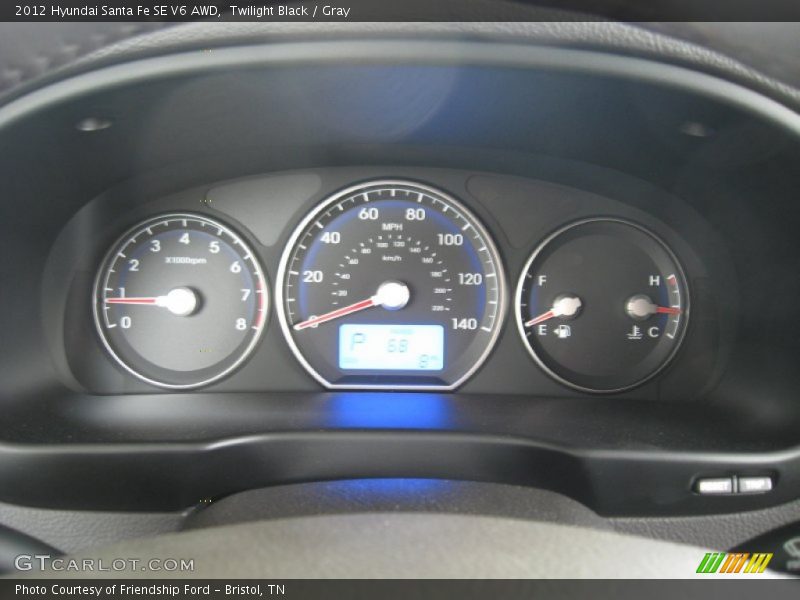Twilight Black / Gray 2012 Hyundai Santa Fe SE V6 AWD