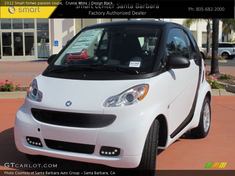 Crystal White / Design Black 2012 Smart fortwo passion coupe