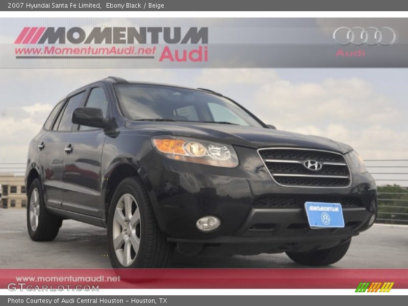 Ebony Black / Beige 2007 Hyundai Santa Fe Limited