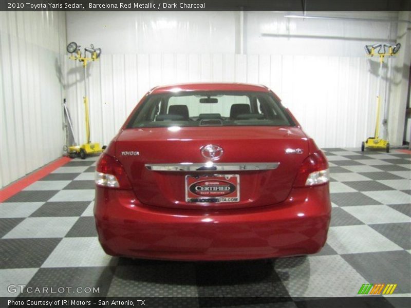 Barcelona Red Metallic / Dark Charcoal 2010 Toyota Yaris Sedan