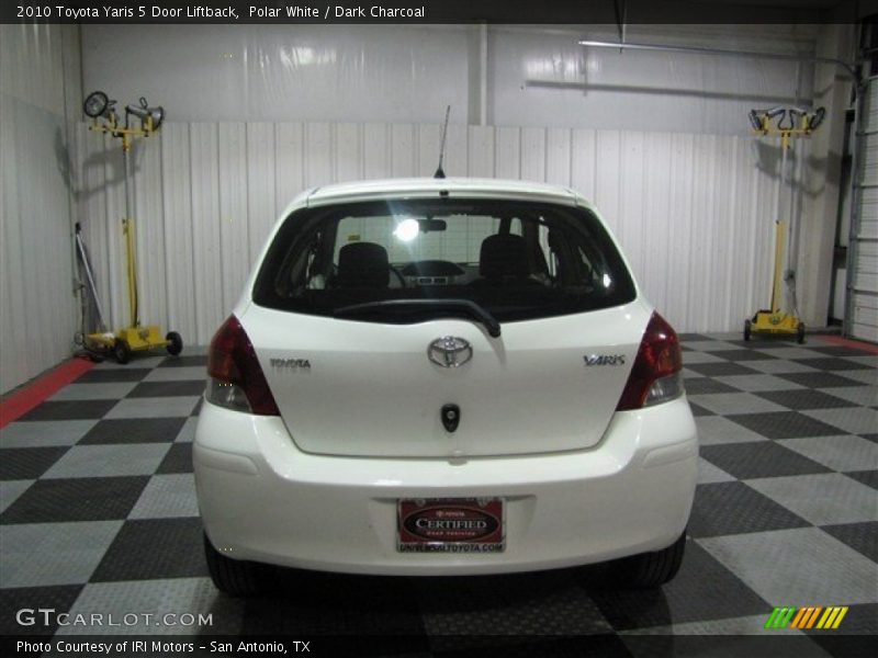 Polar White / Dark Charcoal 2010 Toyota Yaris 5 Door Liftback