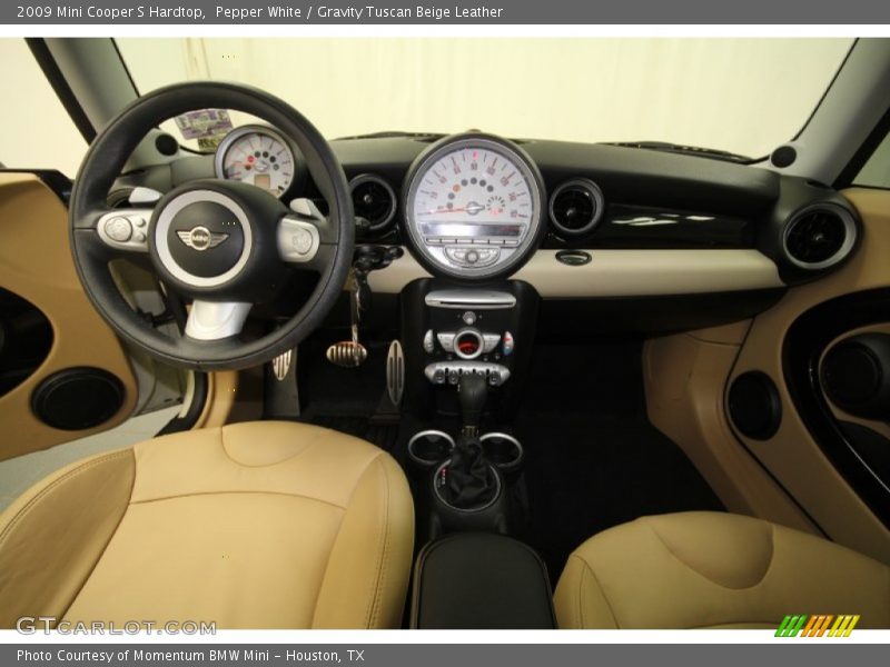 Pepper White / Gravity Tuscan Beige Leather 2009 Mini Cooper S Hardtop