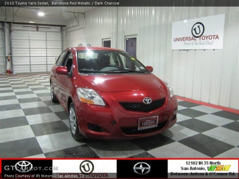 Barcelona Red Metallic / Dark Charcoal 2010 Toyota Yaris Sedan