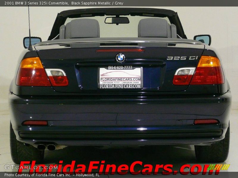 Black Sapphire Metallic / Grey 2001 BMW 3 Series 325i Convertible