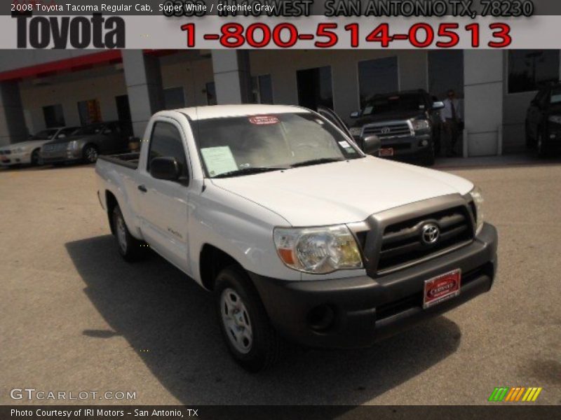 Super White / Graphite Gray 2008 Toyota Tacoma Regular Cab