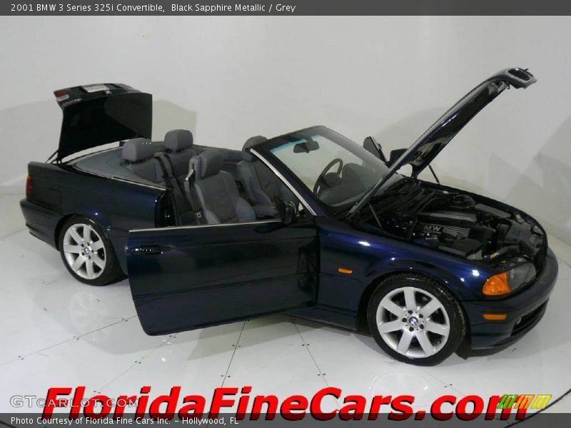 Black Sapphire Metallic / Grey 2001 BMW 3 Series 325i Convertible