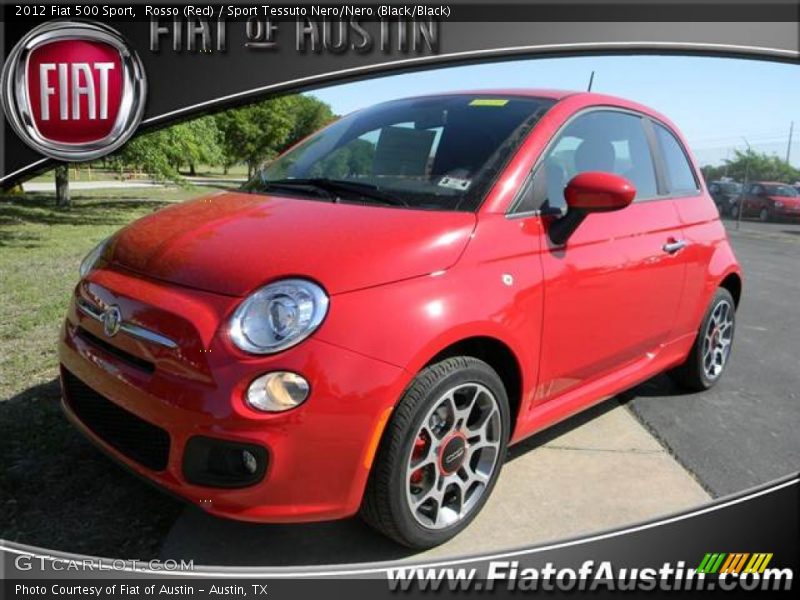 Rosso (Red) / Sport Tessuto Nero/Nero (Black/Black) 2012 Fiat 500 Sport
