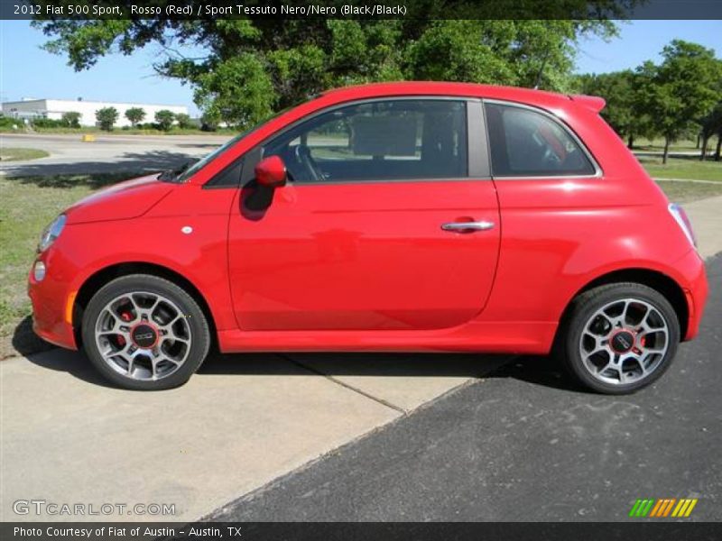 Rosso (Red) / Sport Tessuto Nero/Nero (Black/Black) 2012 Fiat 500 Sport