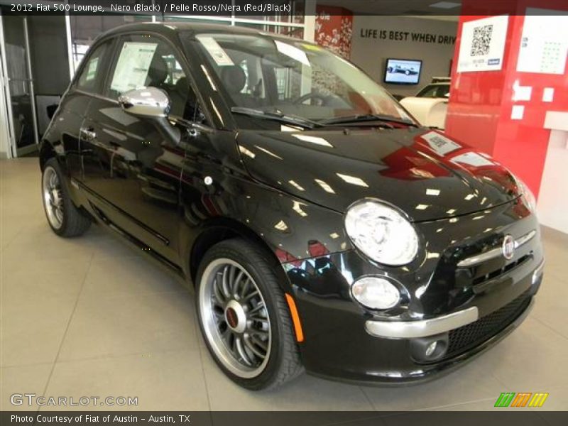 Nero (Black) / Pelle Rosso/Nera (Red/Black) 2012 Fiat 500 Lounge
