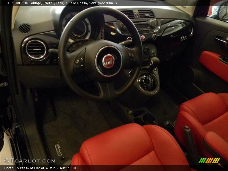 Nero (Black) / Pelle Rosso/Nera (Red/Black) 2012 Fiat 500 Lounge