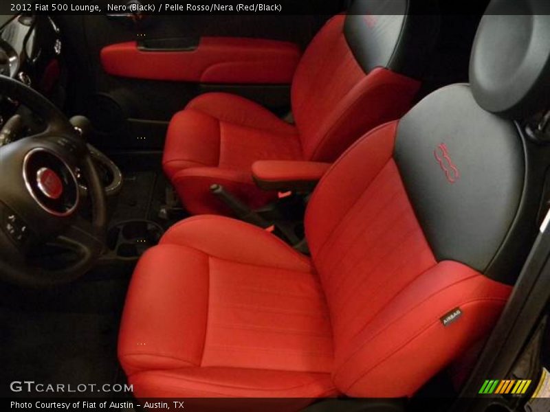 Nero (Black) / Pelle Rosso/Nera (Red/Black) 2012 Fiat 500 Lounge