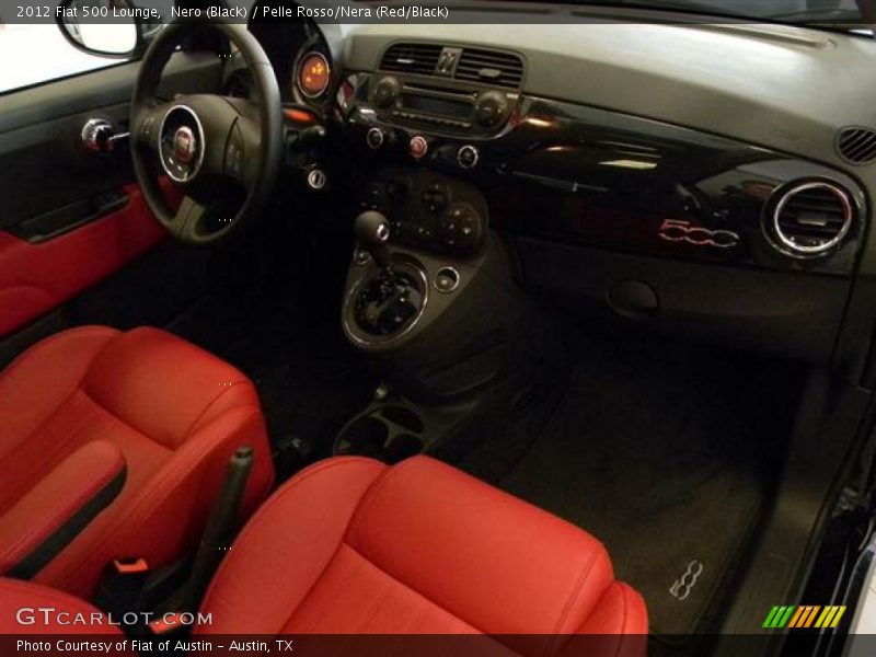 Nero (Black) / Pelle Rosso/Nera (Red/Black) 2012 Fiat 500 Lounge